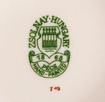 Zsolnay kis váza, kézzel festett, jelzett, hibátlan, m:13 cm