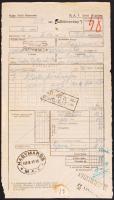 1935 MÁV szállítóvevény "PÉCS" - "NAGYMAROS"
