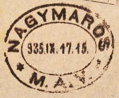 1935 MÁV szállítóvevény "PÉCS" - "NAGYMAROS"