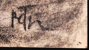 Réti jelzéssel: Kilátás a dobról. Szén, papír, 42×29 cm