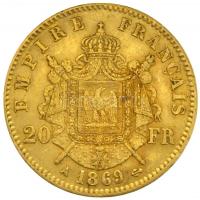 Franciaország / II. Császárság 1869A 20Fr Au "III. Napóleon" Párizs (6.41g/0.900) T:2,2-
F...