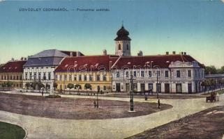 Csorna Premontrei székház, Czvitkovics Kálmán és Gestetner Jákob kereskedései; Martinevics Károly kiadása (EM)