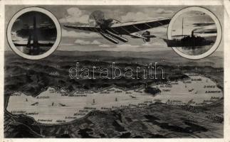 Balaton, térkép, repülőgép (EB)