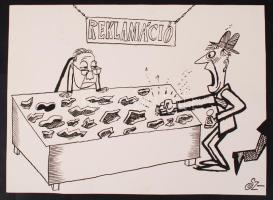 Szűr-Szabó József(1902-1988): Reklamáció. Papír, tus, jelzett, 40x29cm