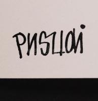 Pusztai Pál (1919-1970): Kép a jövőből, a szennyezett vizek élővilága. Papír, vegyes technika, jelze...