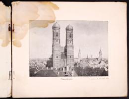 cca 1900 München képet tartalmazó képes füzet (ázott) / Picture booklet with 36 photos (stained)