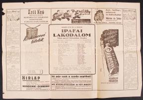 cca 1950 Fővárosi Operettszínház Ipafai lakodalom műsorfüzet