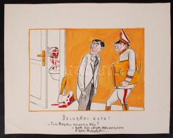 Gerő Sándor (1904-1977): Belgrádi este. Papír, vegyes technika, jelzés nélkül, 50x40cm