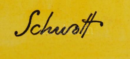 Schwott Lajos (1907-1987): A lemaradók megsegítése nem kampány. Papír, vegyes technika, jelzett, 40x...