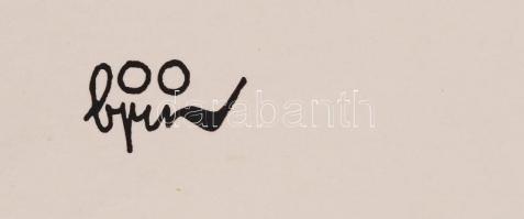 Balázs-Piri Balázs (1937-): A mumus. Papír, vegyes technika, jelzett, 50x40cm