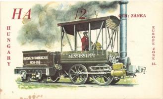 16 db modern, használatlan, jó állapotú, gőzmozdony motívumú képeslap, a Közlekedési Múzeum sorozata...