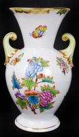 Herendi Viktória mintás váza, kézzel festett, hibátlan, jelzett, m: 20 cm