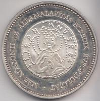 2000. "MÉE - Államalapítás ezredik évfordulója - Szent István" ezüstözött Br emlékérem (42...