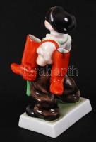 Herendi cipész fiúkézzel festett porcelán figura, hibátlan, jelzett, m: 20 cm