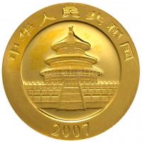 Kínai Népköztársaság 2007. 50Y Au "Pandák / Ég temploma" (3.11g/0.999) T:PP
China / People...