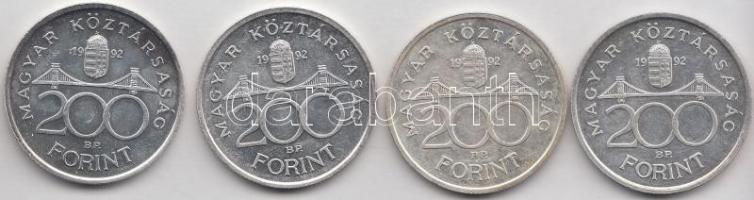 1992. 200Ft Ag "MNB" (4x) T:2