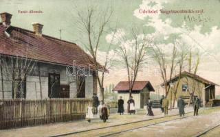 Szigetszentmiklós, Vasútállomás; Vértes Lajos kiadása (fa)