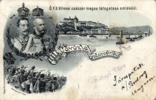 1899 Budapest, Ferenc József és Vilmos császár látogatásának emlékéül, litho (EB)