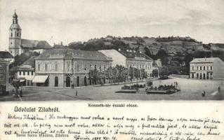 Zilah, Kossuth tér, gyógyszertár; Seres Samu kiadása / square with pharmacy (EB)