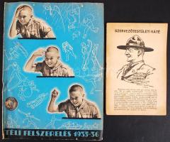 1935 Cserkész újság + katalógus: Szervezőtestületi káté és Téli felszerelés katalógus