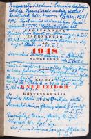 1948 Kner Izidor beírt zsebnaptár