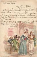 3 db régi, litho képeslap, ebből kettő sérült: Le Vieux Paris, Expostion Universelle de 1900 / The o...