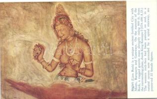 Sri Lanka, Sigiriya freskók - 6 db régi, használatlan képeslap tokkal / Sigiriya Frescoes - 6 unused...