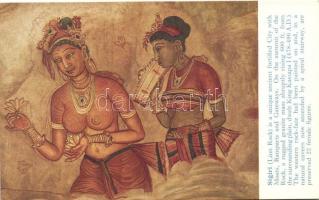 Sri Lanka, Sigiriya freskók - 6 db régi, használatlan képeslap tokkal / Sigiriya Frescoes - 6 unused...