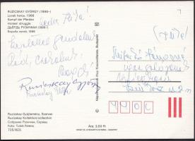 Ruzicskay György (1896-1993) festőművész aláírása saját festményét ábrázoló képeslapon