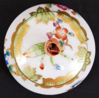Herendi Viktória mintás ékszertartó, kézzel festett, jelzett, hibátlan, d:6,5 cm