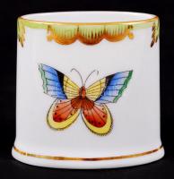 Viktória-mintás kézzel festett jelzett Herendi porcelán fogpiszkálótartó, hibátlan / Hand painted He...