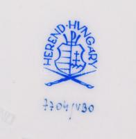 Viktória mintás, kézzel festett és aranyozott, jelzett Herendi tálka / 
Hand painted gold plated tin...