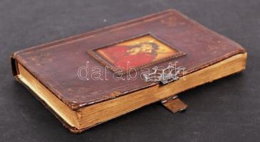 Német nyelvű imádságos könyv. Illusztrált, előlapja hiányzik, könyvtest kiszakadt. Fém kapcsos bőr k...