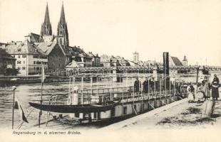 Regensburg bridge, ship