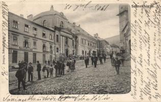Selmecbánya Kossuth tér, Singer Ignác üzlete / square, shop (EB)