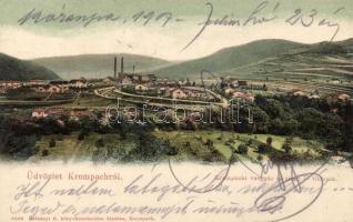 Korompa, Krompach; vasgyár és tiszti kolónia; Balkányi S. kiadása / iron works, officers colony