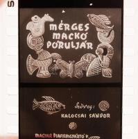 Mérges Mackó pórul jár, fekete-fehér, szépen rajzolt diafilm