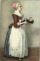 10 db régi Stengel festményreprodukció, 4 litho / 10 Stengel painting reproductions, 4 litho cards