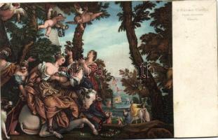 10 db régi Stengel festményreprodukció, 4 litho / 10 Stengel painting reproductions, 4 litho cards