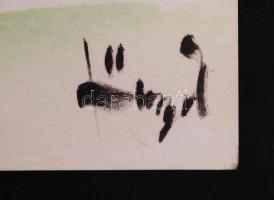 Szőnyi Jenő (1902-?): Tyúkok. Akvarell, papír, jelzett, 17×23 cm