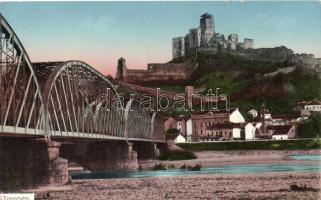 Trencsén híddal és várral; Gansel Lipót kiadása / castle, bridge