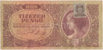 1945. 10.000P kék "MNB" bélyeggel T:III  Adamo P23e