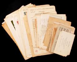 cca 1883-1987 Vegyes okmány tétel, kb. 100 db (fizetési meghagyás, gimnáziumi bizonyítvány, látogatójegy, adóív, jótállási jegy, oklevél, házasságlevél, elemi népiskolai bizonyítvány, betétkönyv, ellenőrző könyv, keresztlevél)