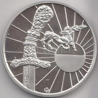 1993. "Magyarok népvándorlása és honfoglalása - Attila" Ag emlékérem (31.22g/0.925/42.5mm)...