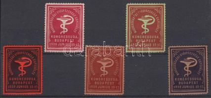 1929 Magyar Gyógyszerész Egyesület Kongresszusa 5 db levélzáró
