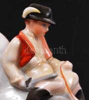 Herendi Kakas Marci, kézzel festett, jelzett, hibátlan, m:14 cm, h:17 cm