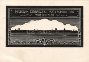Második Debreceni Bélyegkiállítás, 1928 / Second Stamp Exhibition in Debrecen, 1928, So.Stpl (fa)