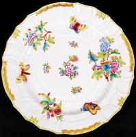 Herendi Viktória mintás kínáló tál, kézzel festett, jelzett, hibátlan, d:30 cm