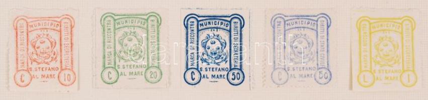 Olaszország S. Stefano Al Mare 5 db helyhatósági okmánybélyeg