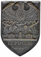 1945. "Budapest 1944/45" német 3. birodalmi megszállási hadifém jelvény (68x48mm) T:2